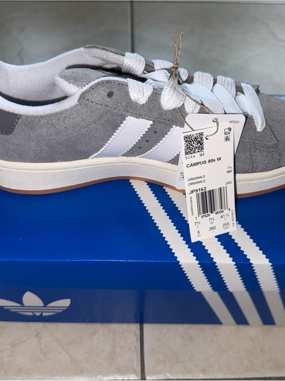 adidas Campus Suede Sneakers in Gray with White Stripes